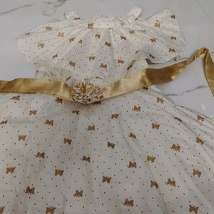 Beautiful Cotton Summer Party Dress With Golden