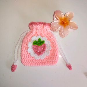 Strawberry Crochet Pouch!