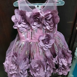 Beautiful Frock With Flowers. Work