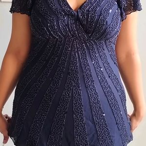 Blue Sequins Top