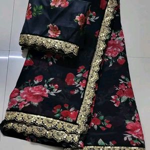 Party Wear Floral Saree