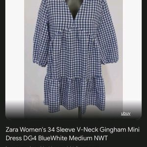 Combo!Zara gingham And black Slip Straight Dress