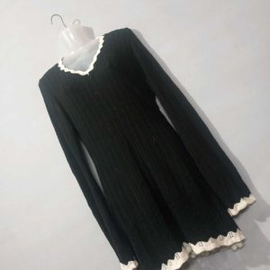 Black Woolen Kurta