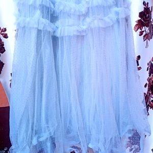 Kids Net Lehenga Light Sky Blue