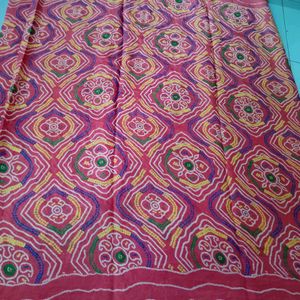 'Pink' Chundari Saree With Blouse