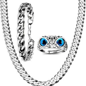 OWL RING BRACELET CHAIN COMBO