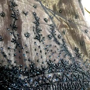 Black And Copper Net Lehenga For Girls