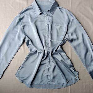 Premium MADAME Grey Silk Baggy Shirt