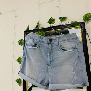 Women High Rise Denim Shorts