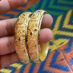 Golden Bangles Pair