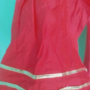 Beautiful CORAL kurta With Golden Thread Work