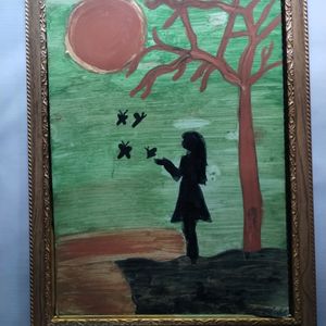 A Beautiful Painting Of Lonely Girl