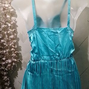 Teal blue Colour Satin Dress