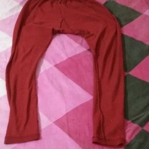 L-XL Wool Maroon Color Leggings Pants