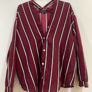 Maroon Stripped Top