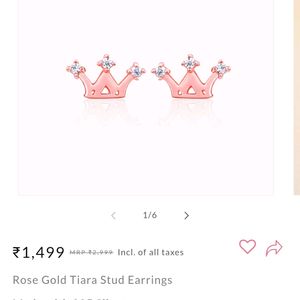 Giva Rose Gold Tiara Stud Earrings