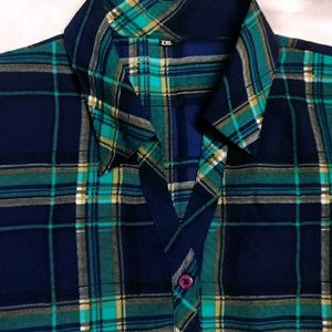 Checked Blue And Green Casual Shirt👔🔵🟢