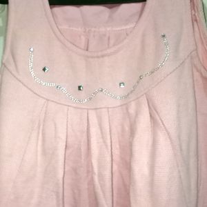 Woolen Baby Pink Kurti Free Size