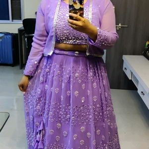 Lavender  Color 3 Pc Leheng Choli