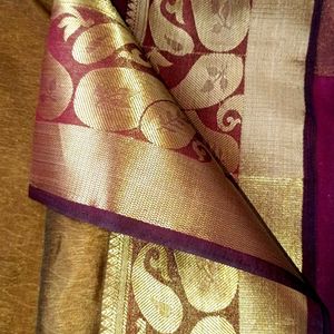 Mango And Brown Silk Saree Combo For ₹600 Offer