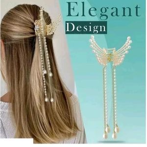 Pearl Tassel Butterfly Metal Clutcher Korean Hair