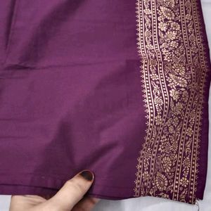 Vishudh Brand Plum Gold Kurta