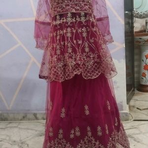 Golden Embroidery Lehenga Choli With Dupatta