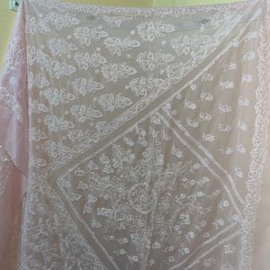 Babypink Lucknowi Saree