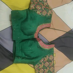 Fully Embroided green Colour Blouse