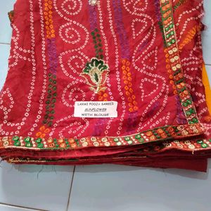 "Pila Saree With Unstitched Blouse