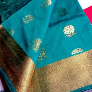 Peacock Colour Saree New