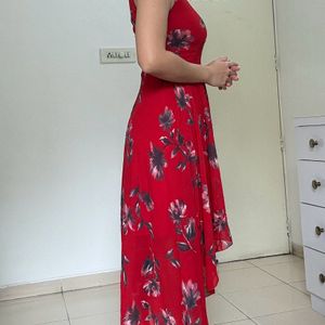 Red Floral Print Dress