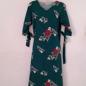 Green Floral Printed Dress (Women's)