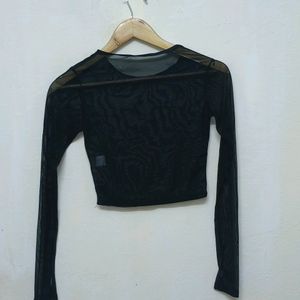 Trendy New Black Sheer Top For Women