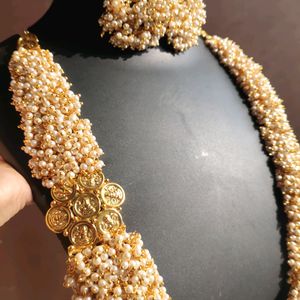 Gold Toned Moti Necklace