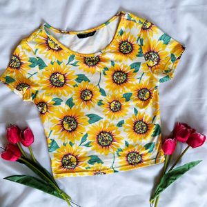 Shein Sunflower Crop Top