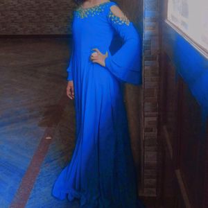 Beautiful Blue Gown With Attached Cancan