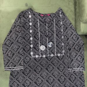 Varanga Black Printed Kurta Set