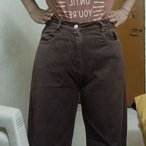 High Waist Brown Jeans