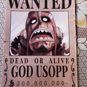 One Piece God Usopp Wanted Poster