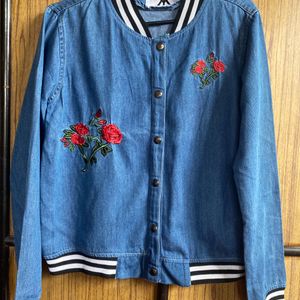 Floral Denim Jacket For Women