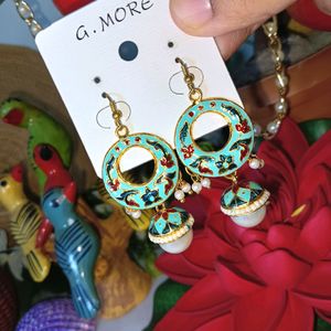 Meenakari Bali Jhumki Drop Earrings