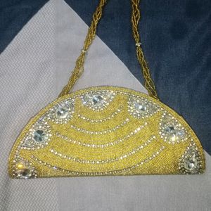 New Golden Bridal Clutch Fancy  For Women