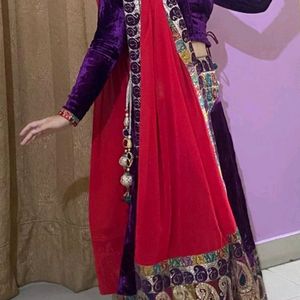 Purple Velvet Lehenga