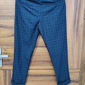 Blue Checked Formal Pants