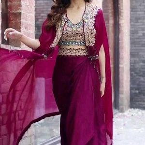 Crop Top For Lahenga Coti