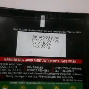 Garnier Men Acno Fight Anti Pimple Face Wash