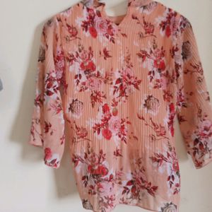 Peach Floral Top