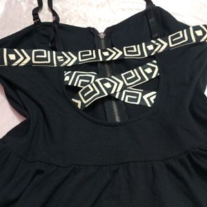 Korean Black Peplum Genz Top (Women)