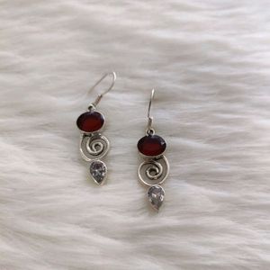 Red Stone Earrings For Women Nd Girls